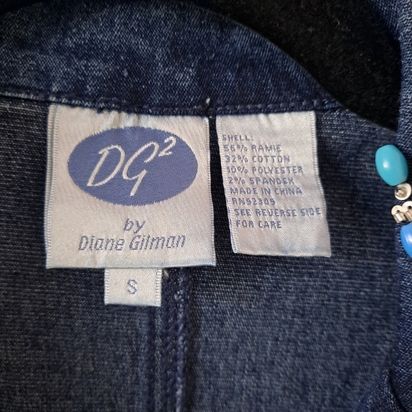 Diane Gilman Embellished Denim Blazer - Picture 5 of 6